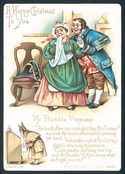 Mr. Bumble und Mrs. Corney, Weihnachtskarte von English School