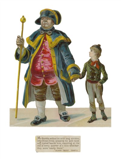 Mr Bumble og Oliver Twist av English School