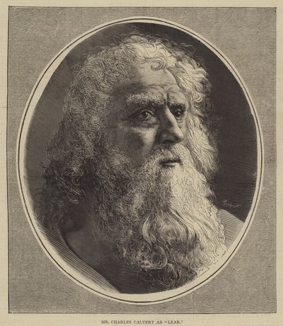 Mr Charles Calvert som "Lear" (gravering) av English School