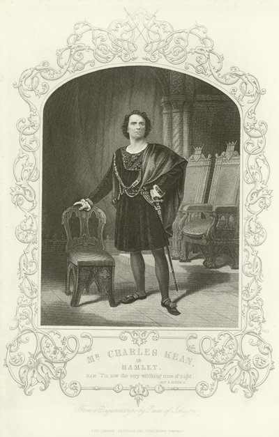 Mr Charles Kean som Hamlet, Hamlet, Act III, Scene II av English School