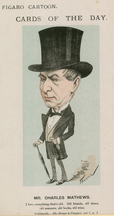 Mr Charles Mathews, tegneserie av English School