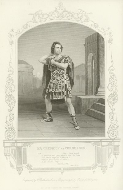Mr Creswick som Coriolanus, Coriolanus, Act V, Scene III av English School