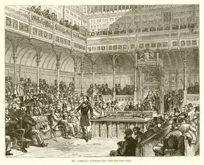 Mr. Disraeli introduserer reformforslaget av English School