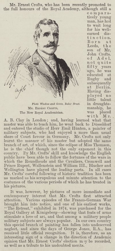 Mr Ernest Crofts, den nye kongelige akademikeren (gravering) av English School