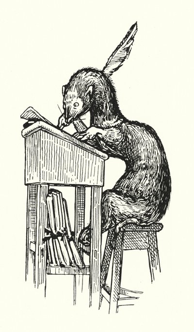 Mr Ferret at Work (litho) av English School