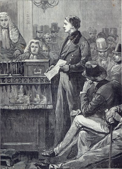 Mr Gladstone holdt sin jomfrutale i Underhuset av English School