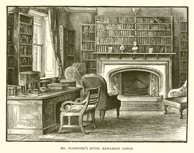 Mr. Gladstones Study, Hawarden Castle av English School