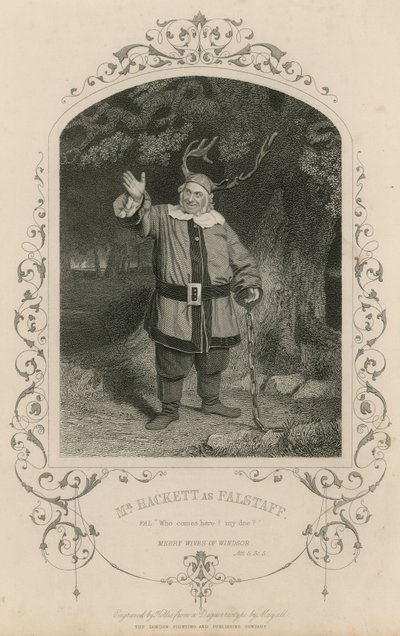 Mr Hackett som Falstaff i The Merry Wives of Windsor av English School