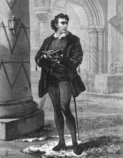 Mr Henry Irving som Hamlet ved Lyceum Theatre av English School