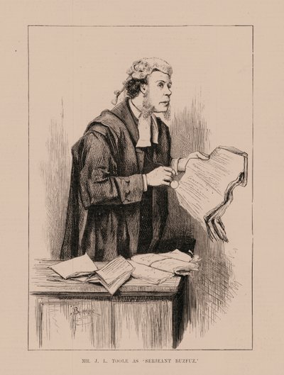 Herr JL Toole som «Serjeant Buzfuz» (gravering) av English School