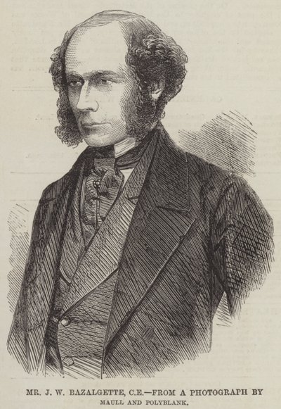 Mr J W Bazalgette, CE (gravering) av English School