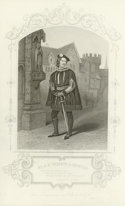 Mr J W Wallack som Gloster, Richard III, Act I, Scene I av English School