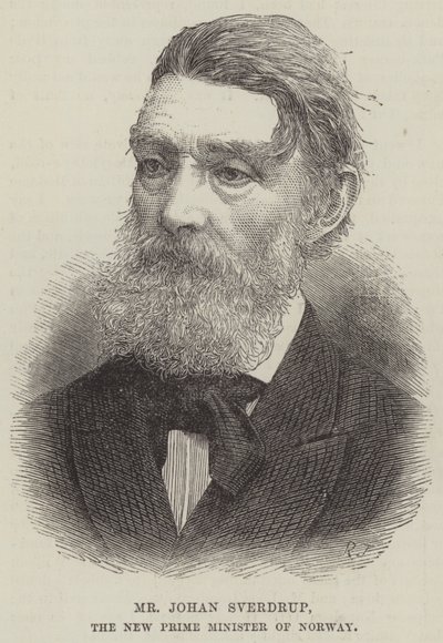 Johan Sverdrup, Norges nye statsminister (gravering) av English School