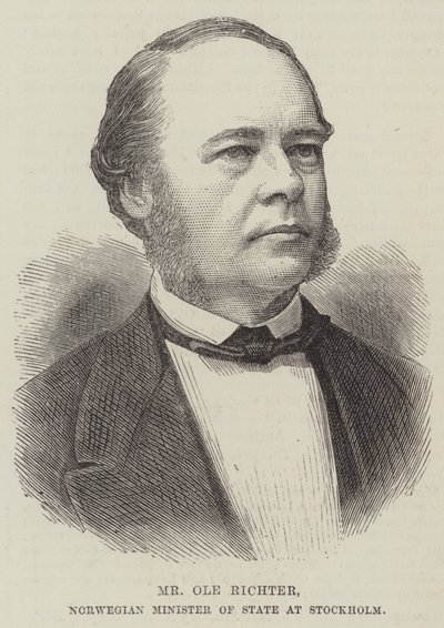 Ole Richter, norsk statsråd i Stockholm (gravering) av English School
