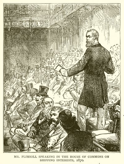 Mr. Plimsoll taler i Underhuset om shippinginteresser, 1870 av English School