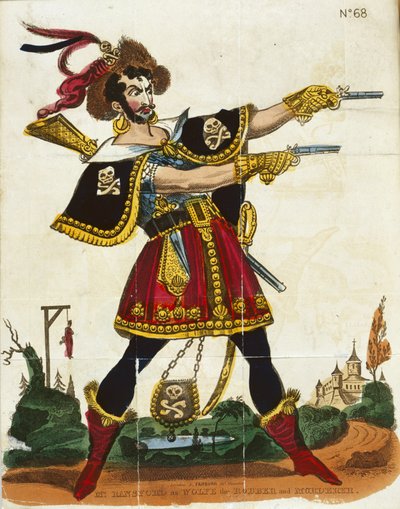 Mr Ransford som raneren og morderen Wolfe, frontispice fra 
