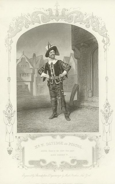 Mr W Davidge som pistol, kong Henry V, akt II, scene I av English School