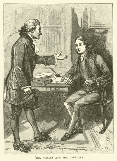 Herr Wesley og herr Causton (gravering) av English School