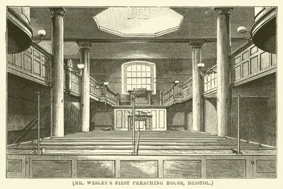 Herr Wesleys første prekehus, Bristol (gravering) av English School
