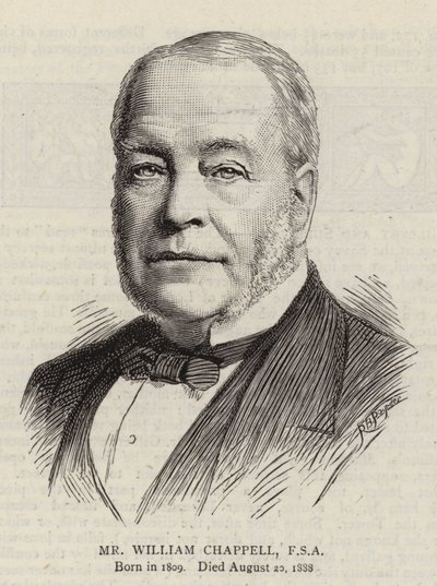 Herr William Chappell, FSA (gravering) av English School
