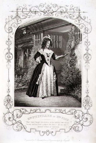 Mrs Fitzwilliam som Mrs Page, Act II Scene 1, i 
