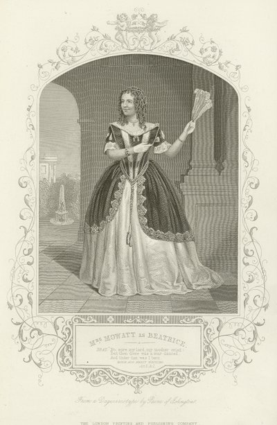 Mrs Mowatt som Beatrice, Much Ado About Nothing, Act II, scene i av English School