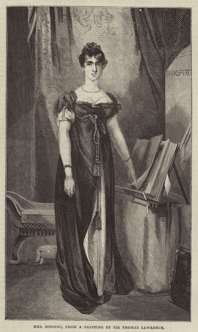 Fru Siddons, fra et maleri av Sir Thomas Lawrence (gravering) av English School
