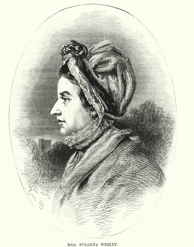 Fru Susanna Wesley (gravering) av English School