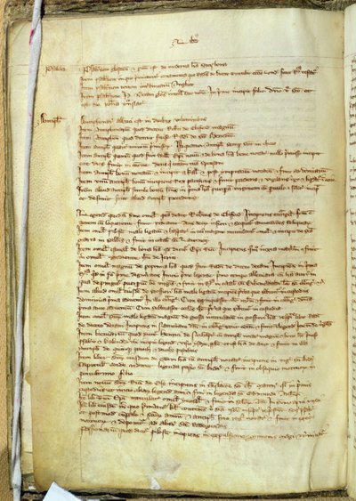 Ms.25516 fol.18v Liber I av en inventar av bøker i St. Pauls Cathedral, sent på 1200-tallet av English School