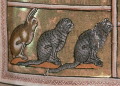 Ms 24 f.5 Adam som navngir dyrene, av North Midlands-opprinnelse, fra Aberdeen Bestiary (vellum) (detalj av 52593) av English School