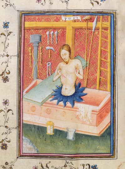 Ms 24 f.8 v. Kristus med lidenskapens instrumenter, fra Knightley Psalter av English School