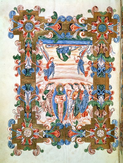 Ms 274 (Y-6) fol.81v Kristi himmelfart, fra Missalet til Robert av Jumieges, ca. 1016 av English School