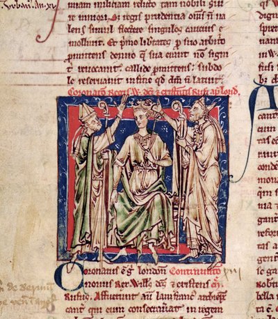 Ms 6712 (A.6.89) fol.126v William II (ca. 1057-1100) miniatyr fra Flores Historiarum, av Matthew Paris, 1250-52 av English School
