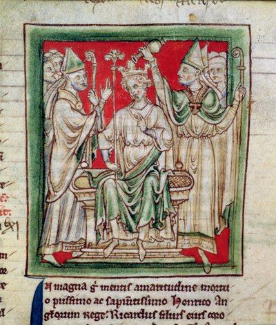 Ms 6712 (A.6.89) fol.141r Richard I (1157-99) miniatyr fra Flores Historiarum, av Matthew Paris, 1250-52 av English School