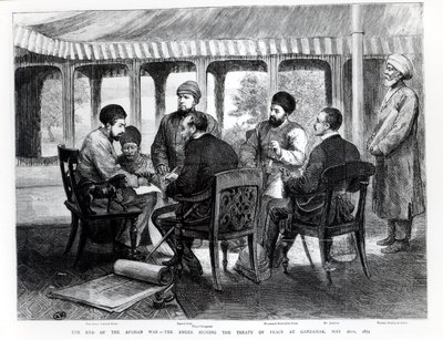 Muhammad Yaqub Khan (1849-1923) undertegnet fredsavtalen i Gundamak 26. mai 1879 av English School