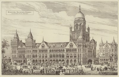 Kommunale bygninger, Bombay (gravering) av English School
