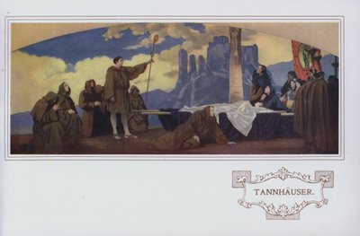 Veggmalerier i Peter Robinson restaurant: Tannhauser (farge litho) av English School