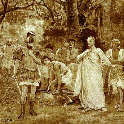 Murder of Cicero, illustrasjon fra Cassells Illustrated Universal History av Edward Ollier, utgitt 1890 (digitalt forbedret bilde) av English School