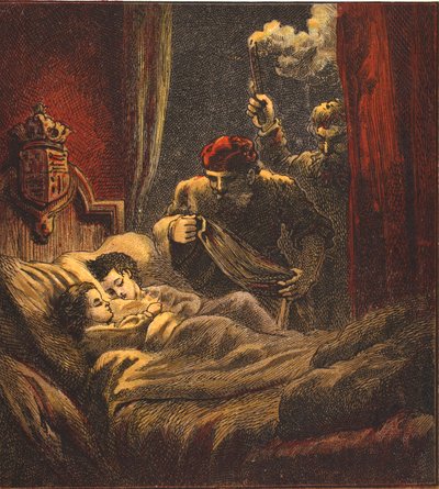 Murder of the Little Princes, pub. 1890 (fargelitografi) av English School