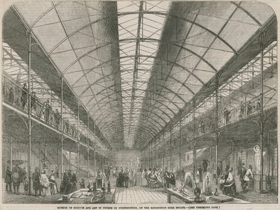 Museum of Science and Art under bygging, på Kensington Gore Estate av English School