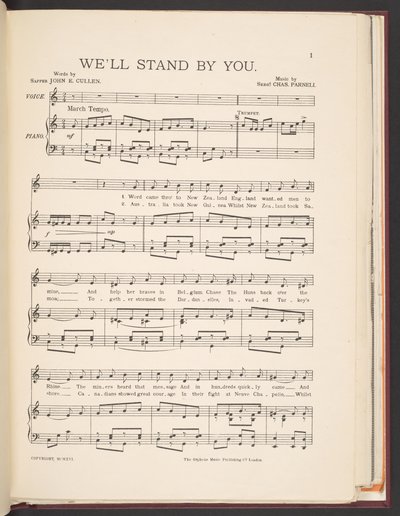 Musikkpartitur til sangen "We