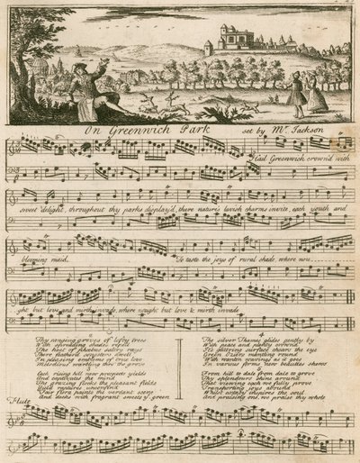 Musikalsk partitur: On Greenwich Park, satt av Mr Jackson av English School