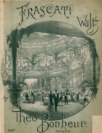Musikalsk partitur for Frascati Waltz av Theo Bonheur av English School