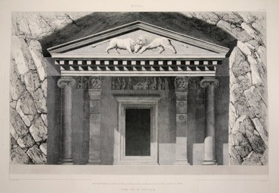 Myra - Tomb Cut in the Rock, pub. 1863 litografi. av English School