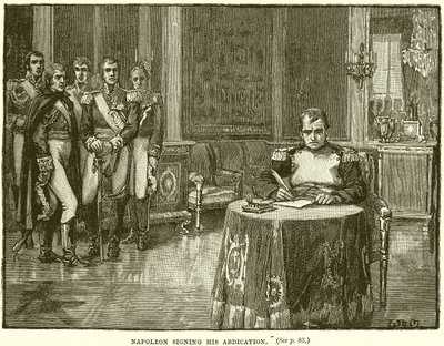 Napoleon signerer sin abdikasjon av English School
