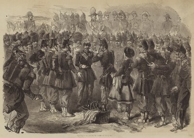 Napoleon den tredje i leiren ved Chalons (gravering) av English School