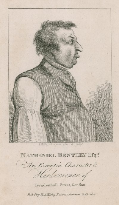 Nathaniel Bentley Esq, en eksentrisk karakter og maskinvaremann fra Leadenhall Street, London av English School