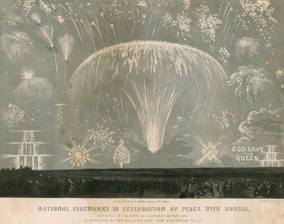 Nasjonalt fyrverkeri til feiring av fred med Russland, 29. mai 1856 av English School