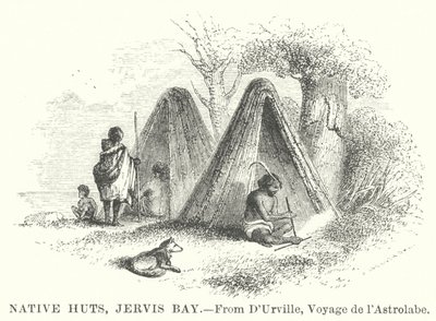 Innfødte hytter, Jervis Bay (gravering) av English School