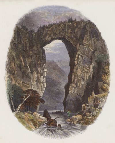 Natural Bridges (farget gravering) av English School